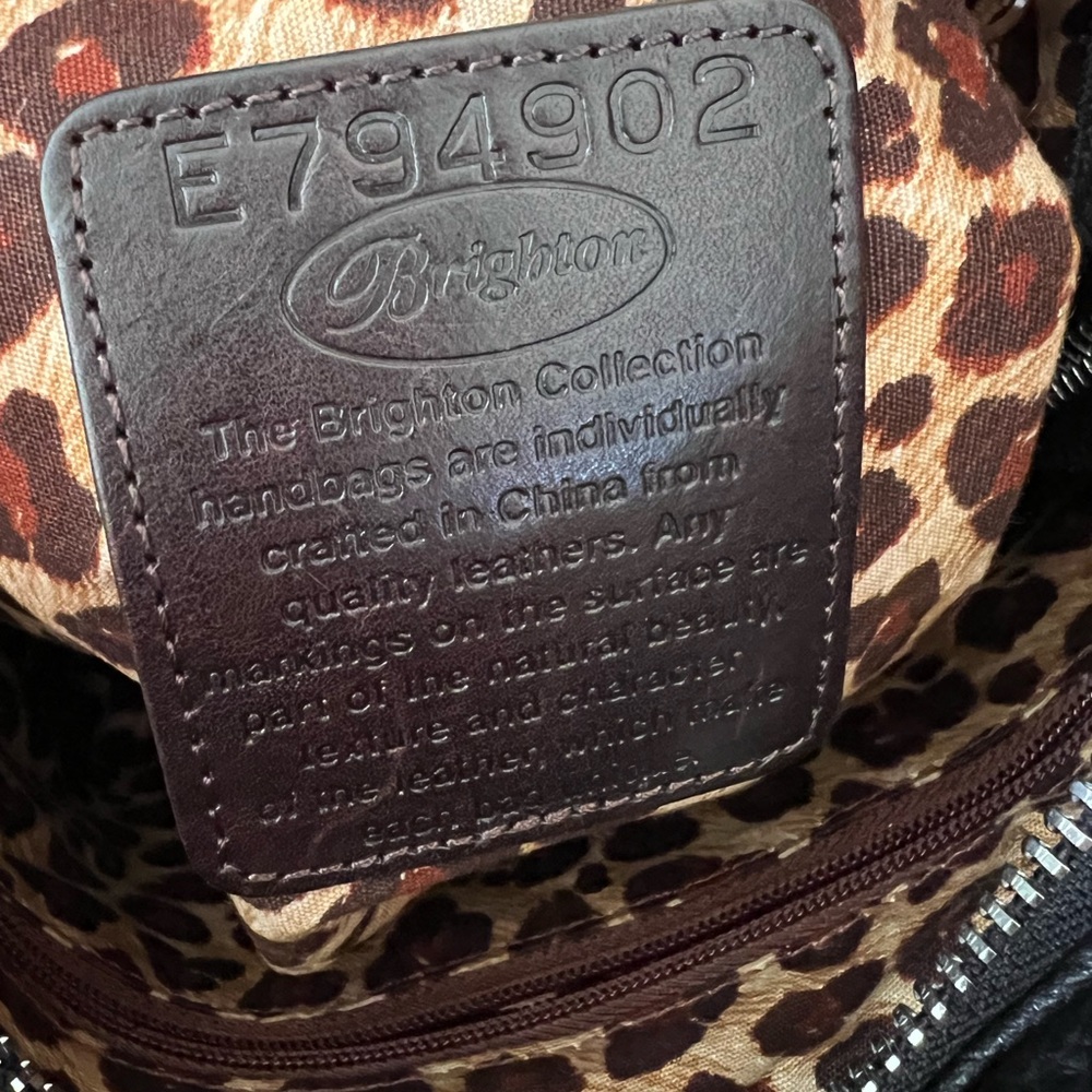 Brighton RARE 2013 DIVA Leather and Leopard Print Pony Hair Tote Shoulder Bag - Picture 15 of 16